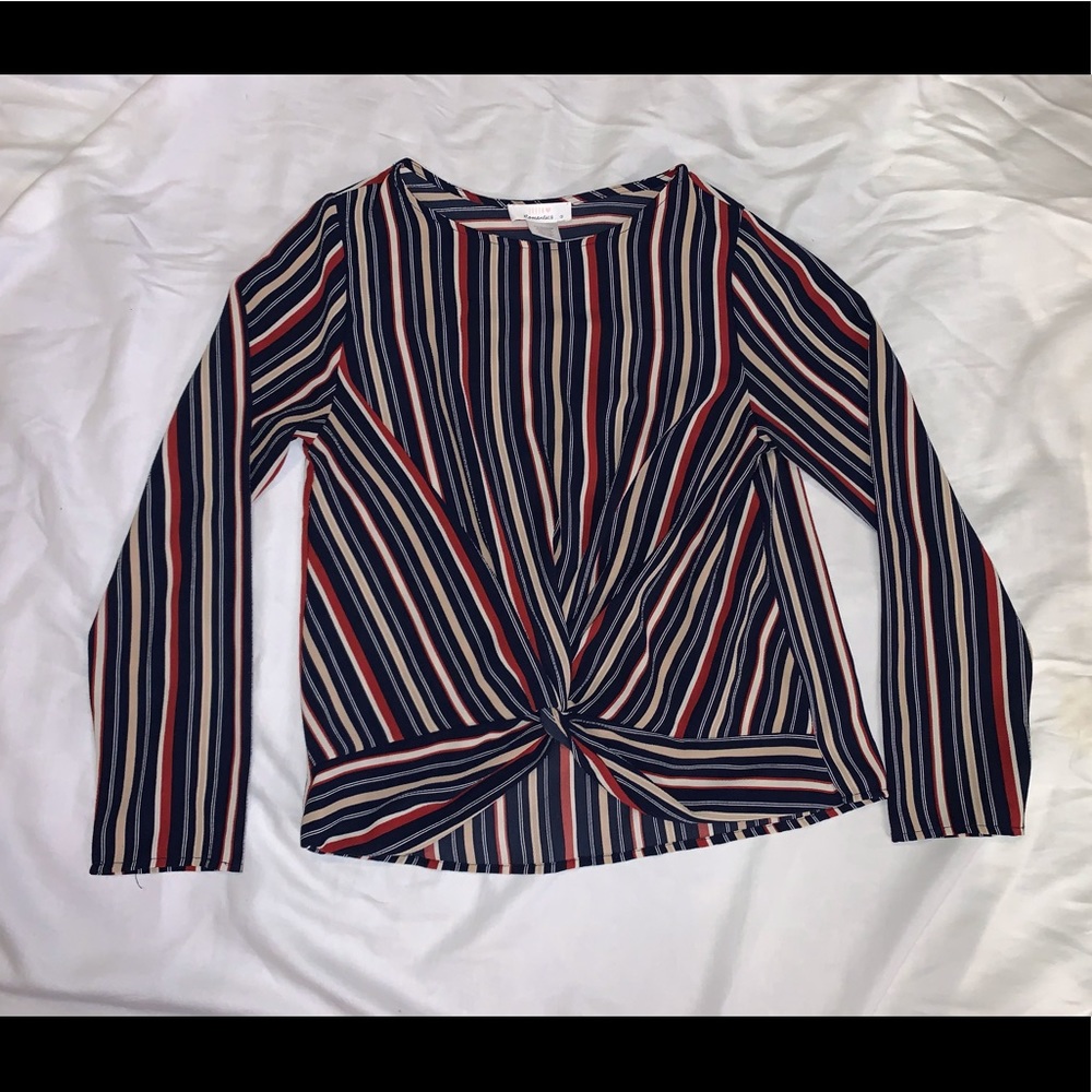 Urban Romantics striped long sleeve blouse